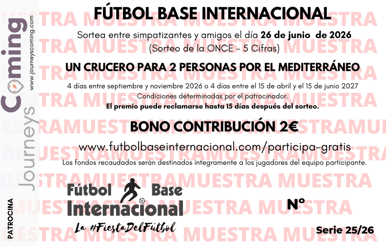 Papeleta del sorteo Fútbol Base Internacional